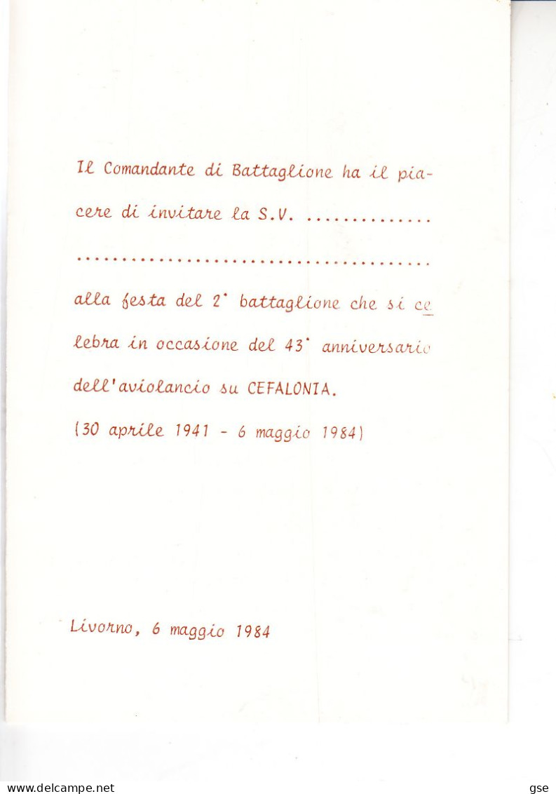 ITALIA 1941  Cefalonia (ricordo) - Cartoncino Commemorativo - Equipement