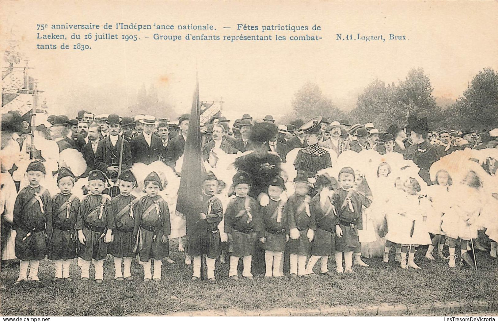 BELGIQUE - Laeken - Fêtes Patriotiques - Groupe D'enfants Représentant Les Combattants De 1830 - Carte Postale Ancienne - Laeken