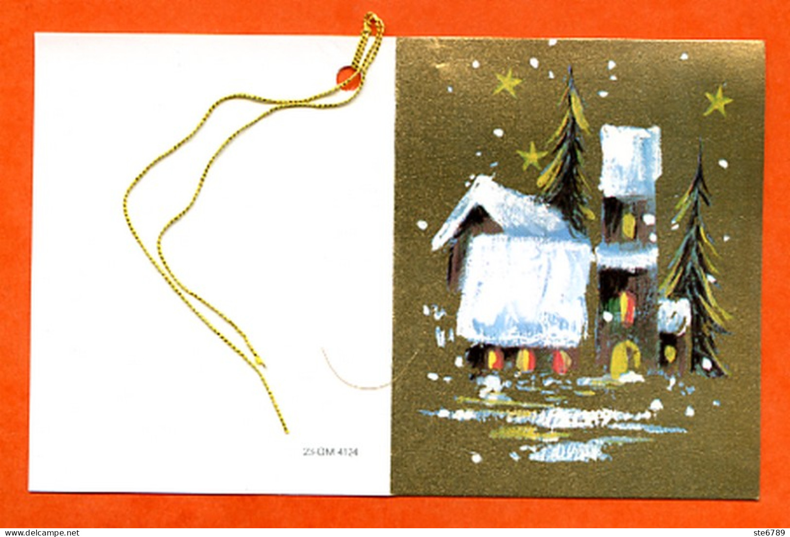 Etiquette Cadeau  Joyeux Noel Mini Carte Maisons Sapins 4 Pour Cadeaux - Kerstmannen