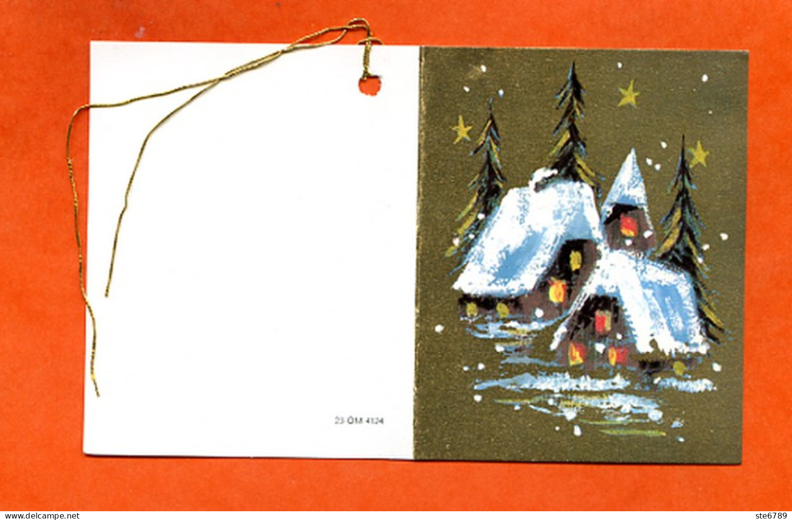 Etiquette Cadeau  Joyeux Noel Mini Carte Maisons Sapins 1 Pour Cadeaux - Weihnachtsmänner