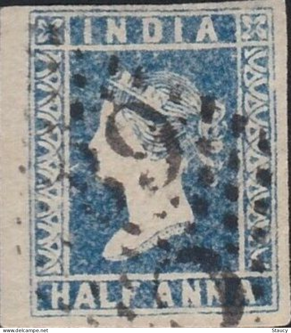 British India 1854 QV 1/2a Half Anna Litho/ Lithograph Stamp With 4 Margins As Per Scan - 1854 Britische Indien-Kompanie