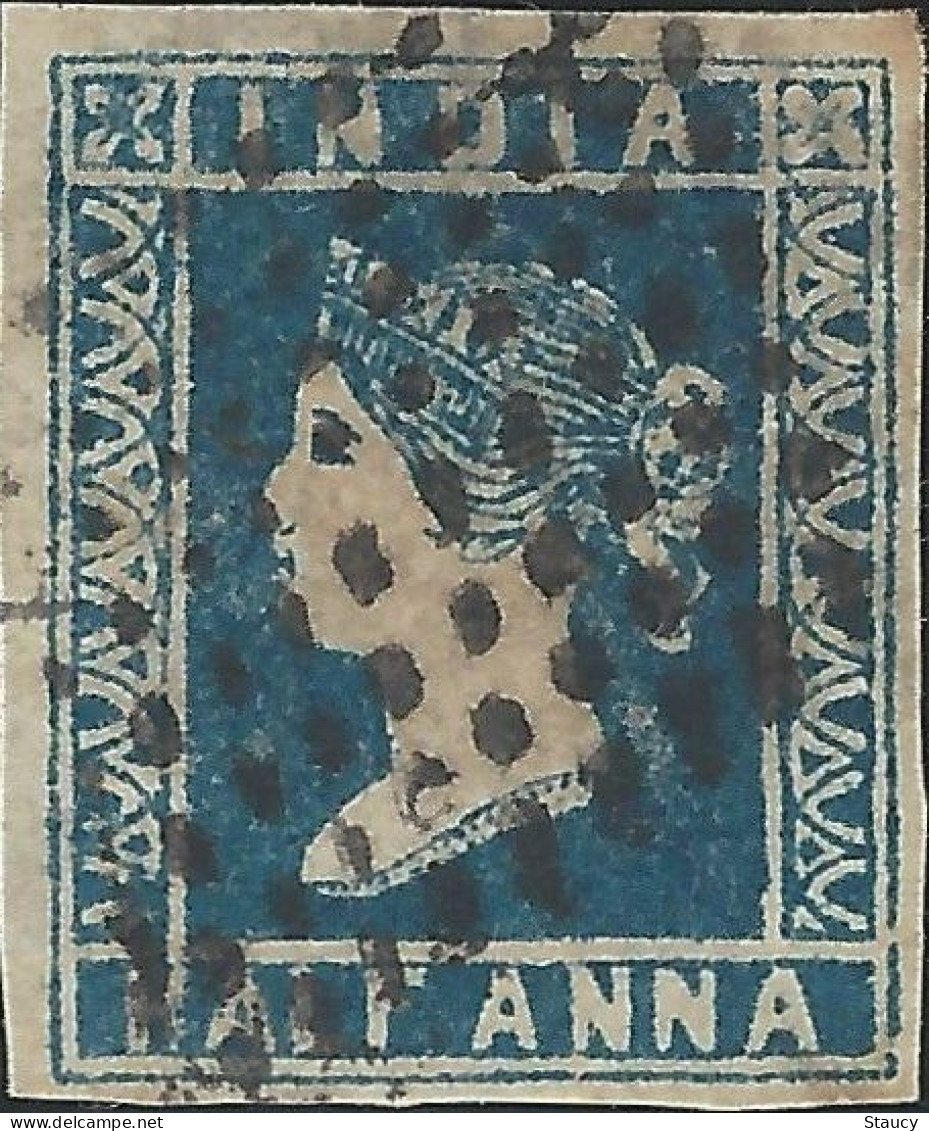 British India 1854 QV 1/2a Half Anna Litho/ Lithograph Stamp With 4 Margins As Per Scan - 1854 Britse Indische Compagnie