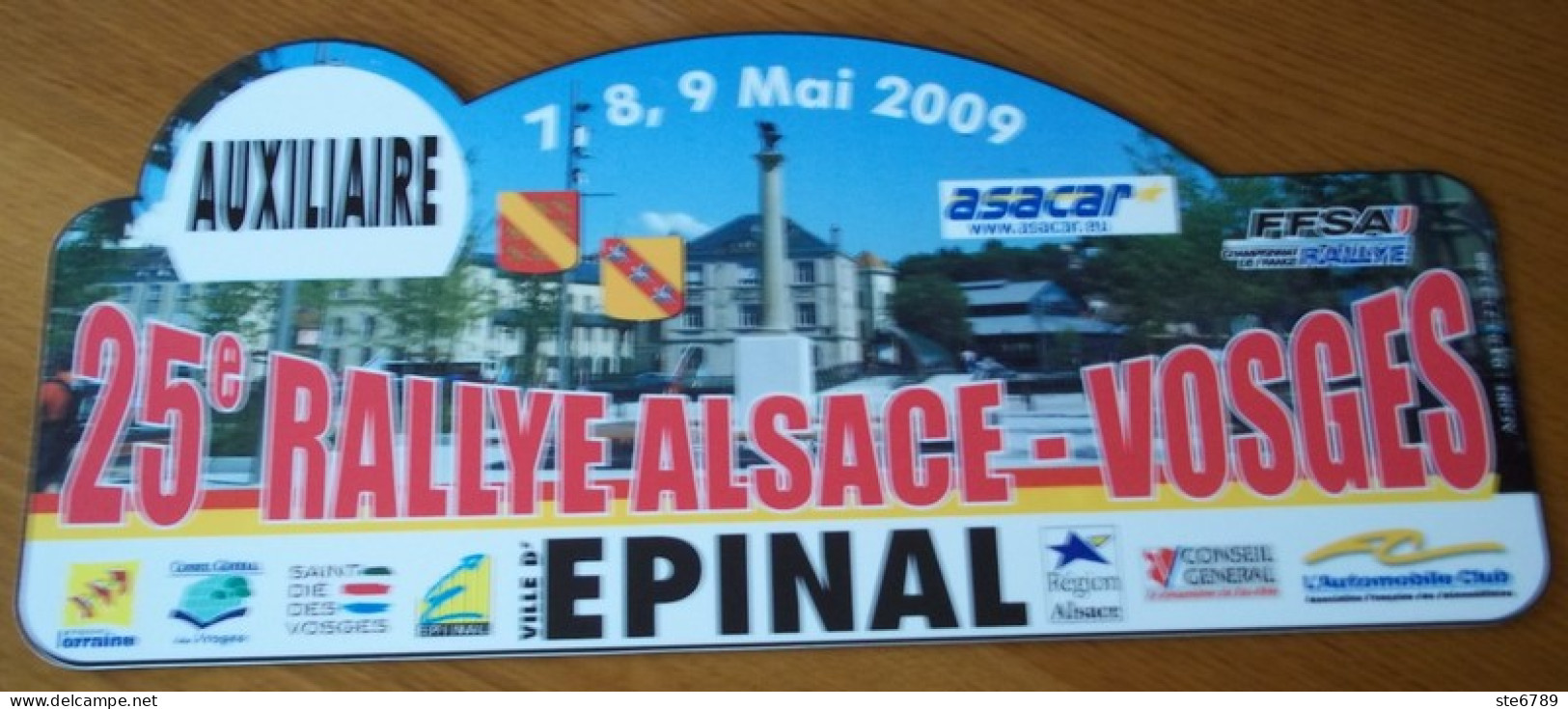 Plaque De Rallye  25° RALLYE ALSACE VOSGES  2009 - Rally-affiches