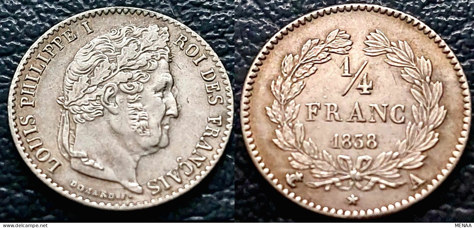 France - Louis Philippe I - 1/4 Franc 1838 A - 1/4 Franc