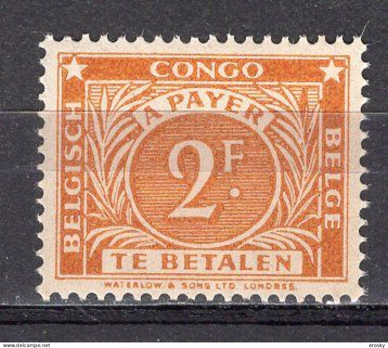 A0272 - CONGO BELGE TAXE Yv N°77(A) ** - Nuevos