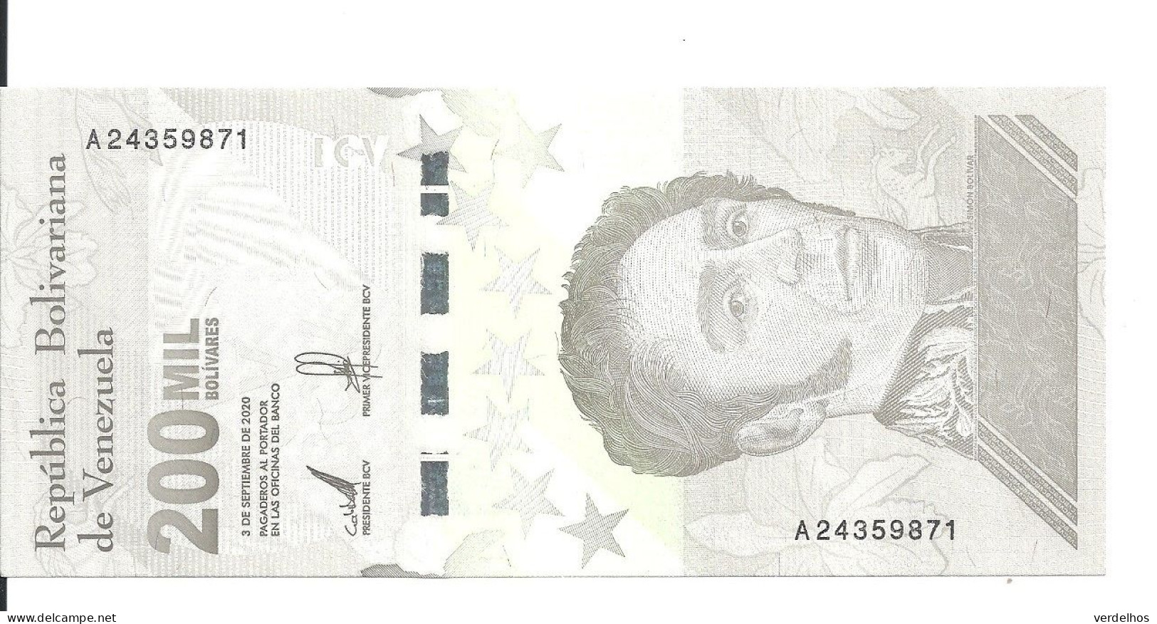 VENEZUELA 200000 BOLIVARES  2020 UNC P 112 - Venezuela