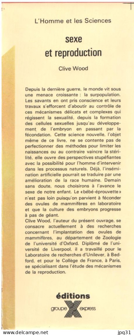 Clive Wood - Sexe et reproduction - Express / L'homme et les sciences - 1971