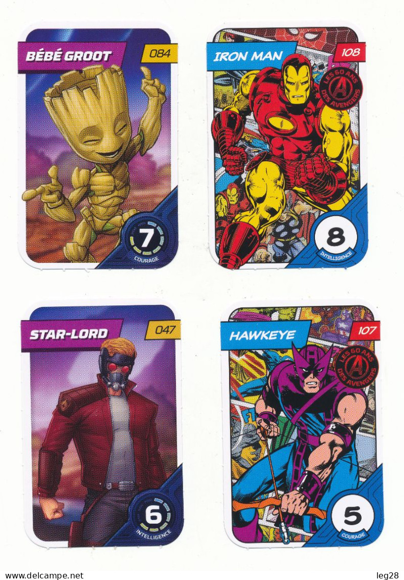 4 CARTES MARVEL - Marvel