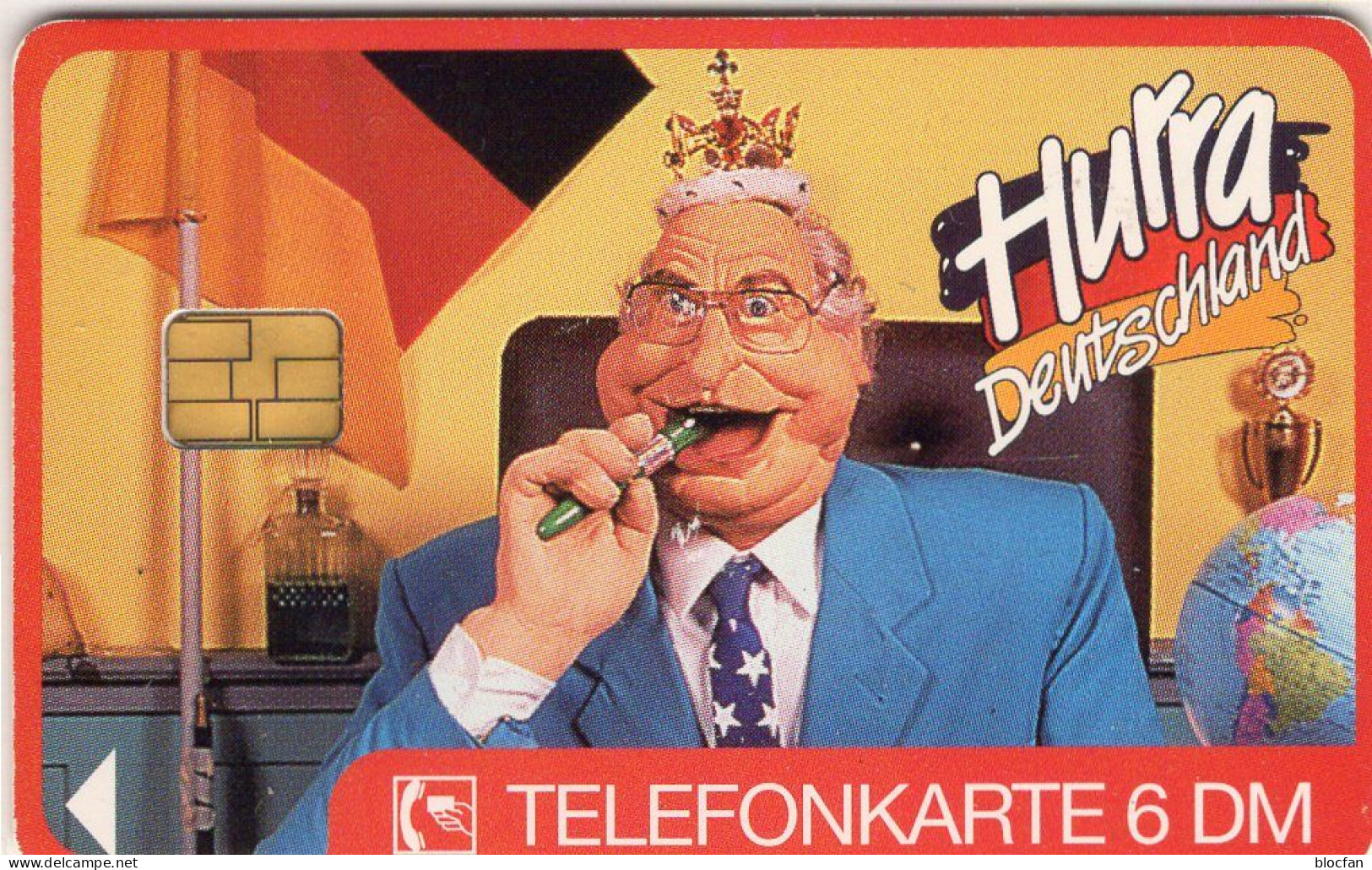 Hurra Deutschland TK O 1849/1994 O 25€ Regierungschef Kanzler Kohl BRD Porträt Als Karrikatur Comic TC Tele-card Germany - BD