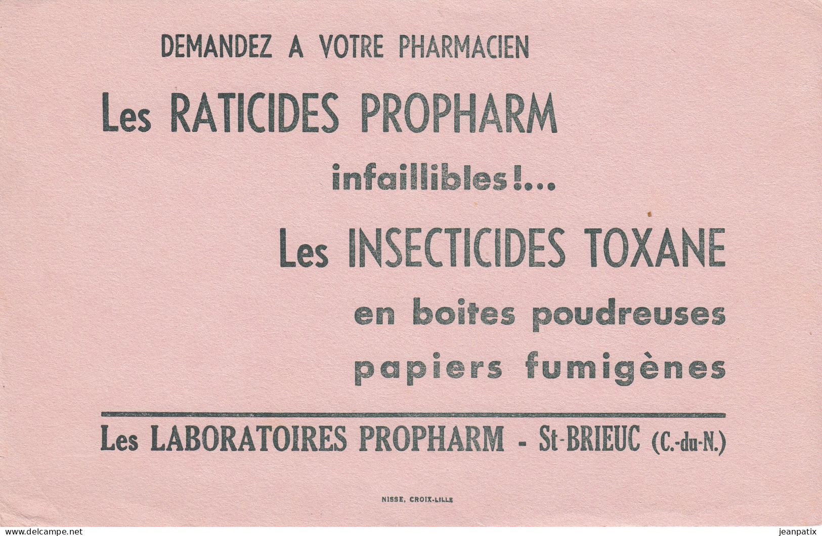 BUVARD & BLOTTER - Contre Le Rat  - Raticide Propharm - Les Laboratoires PROPHARM - Saint Brieuc (Côtes Du Nord) - Cocoa & Chocolat