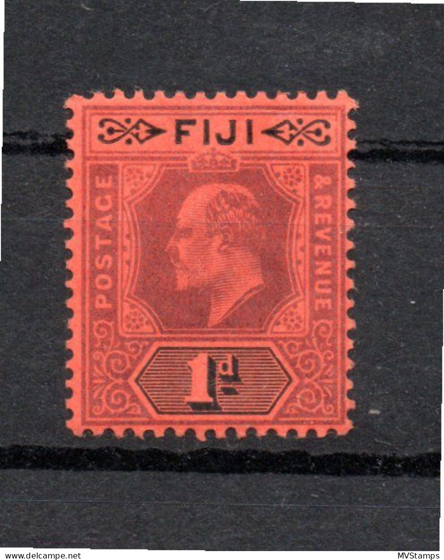 Fiji 1903 Old King Edward VII Stamp (Michel 37) Nice MLH - Fiji (...-1970)