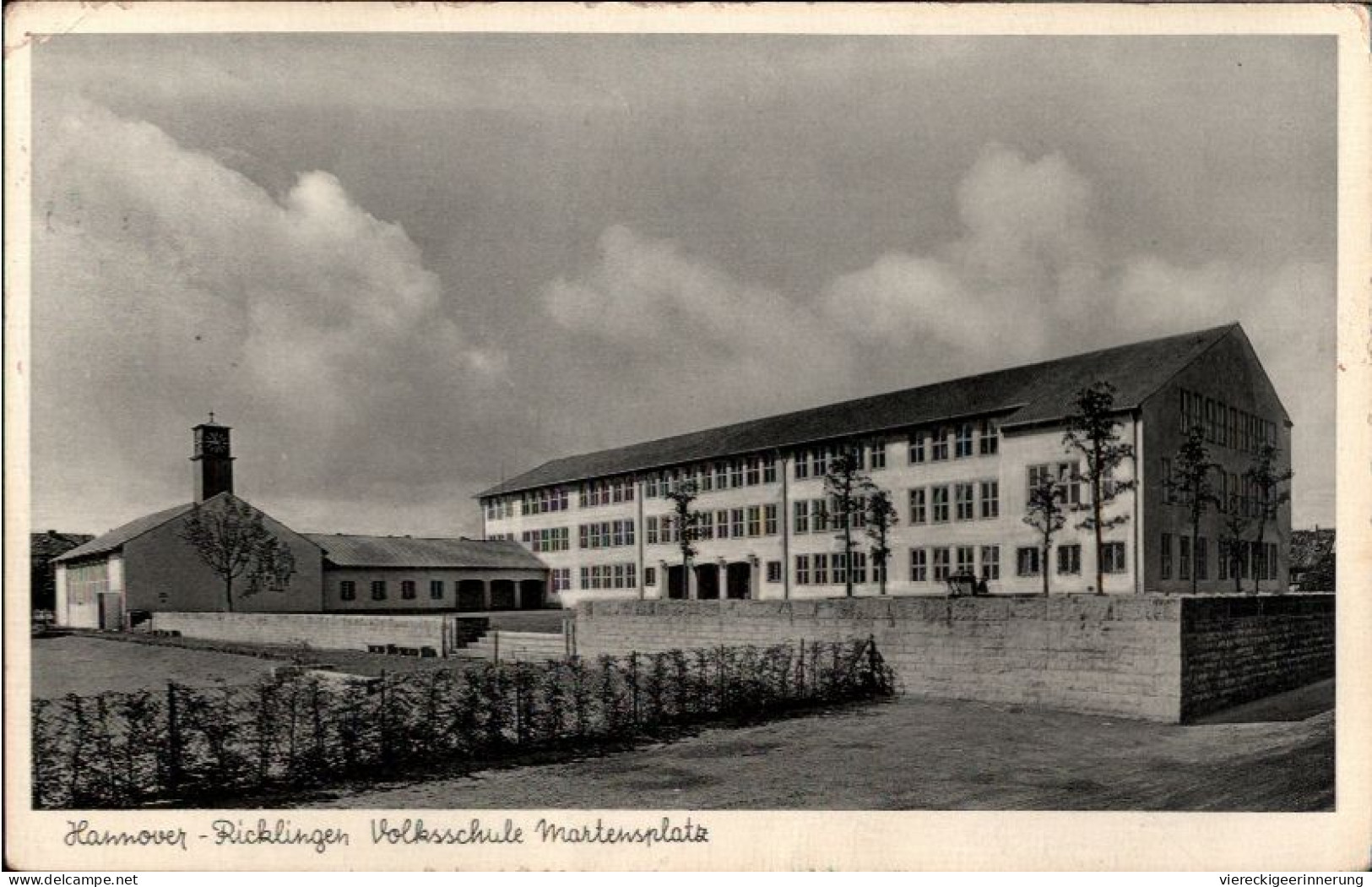 ! 1960 S/w Ansichtskarte Hannover Ricklingen, Volksschule Martensplatz - Hannover