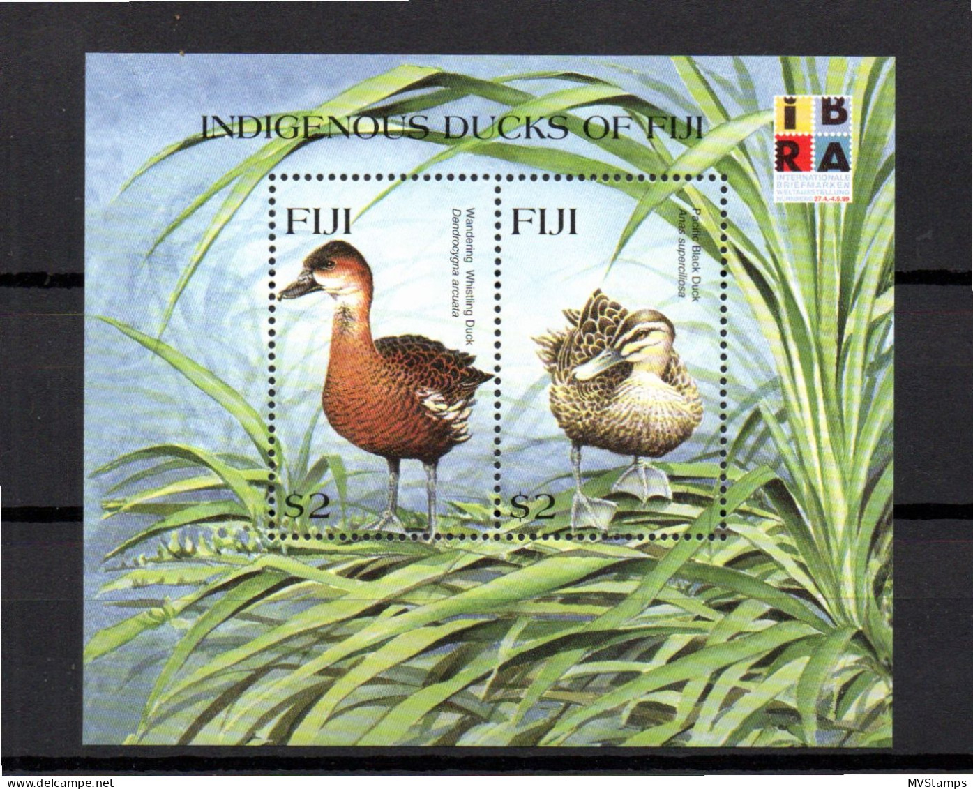 Fiji 1999 Sheet Birds/Ducks/Vogel/IBRA Stamps (Michel Block 30) Nice MNH - Fidji (1970-...)