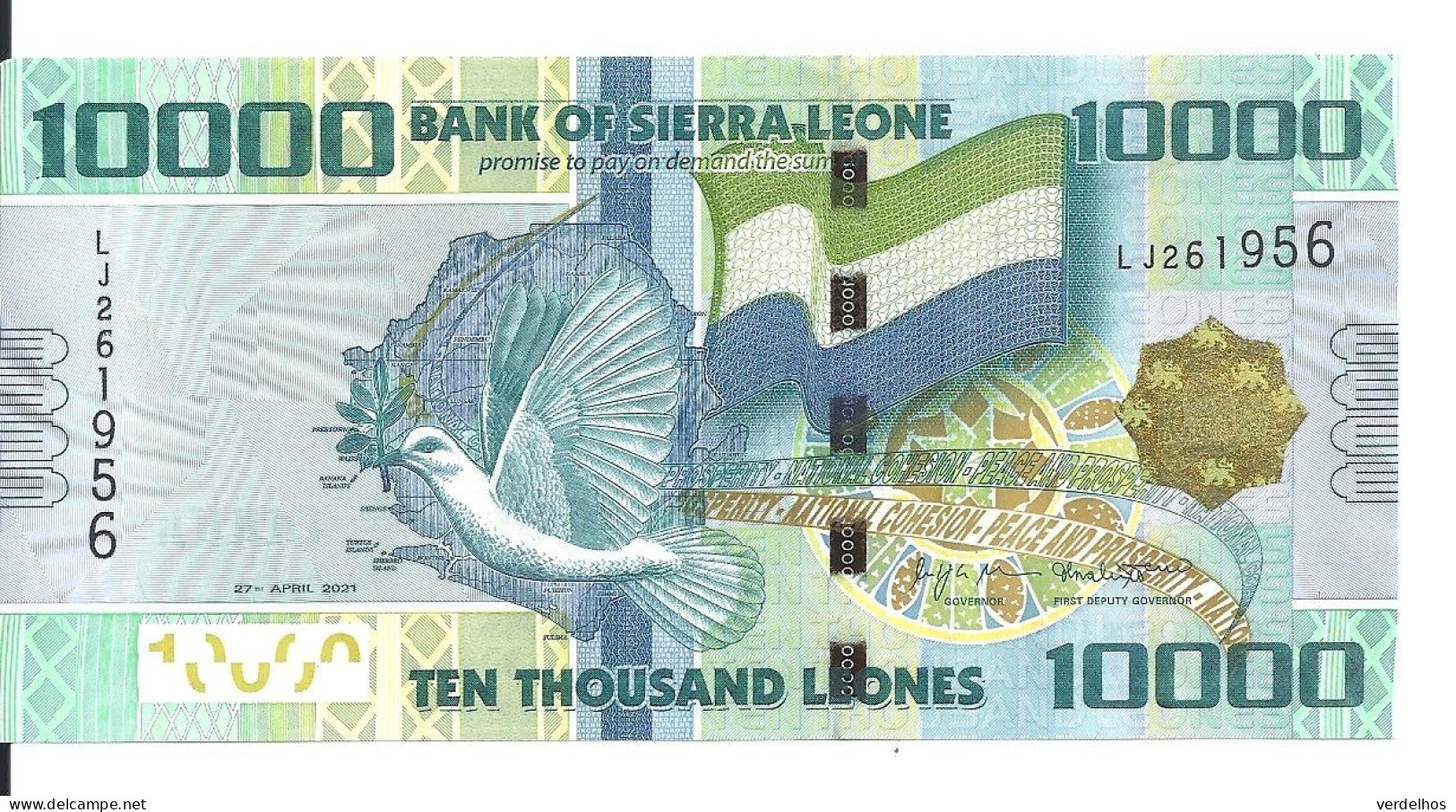 SIERRA LEONE 10000 LEONES 2021 UNC P 33 F - Sierra Leona