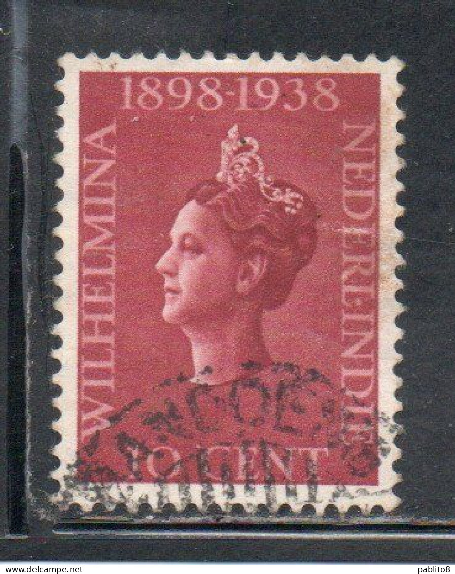 DUTCH INDIA INDIE INDE NEDERLANDS HOLLAND OLANDESE OLANDESI INDIES 1938 QUEEN WILHELMINA 10c USED USATO OBLITERE' - Nederlands-Indië