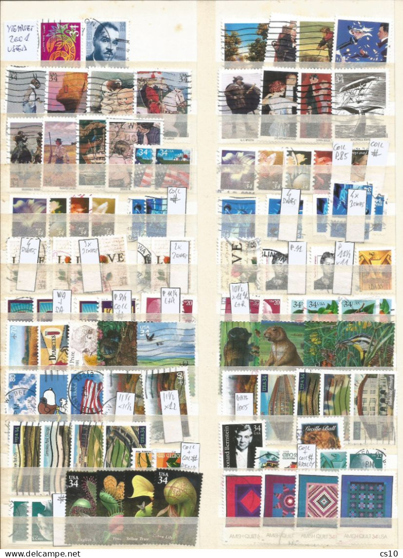 USA Selection 2001 Yearset 126 Pcs OFF-Paper Mostly In VFU Condition Circular PMK + Coil # + Micro USPS + ATM Bklt !!!!! - Ganze Jahrgänge