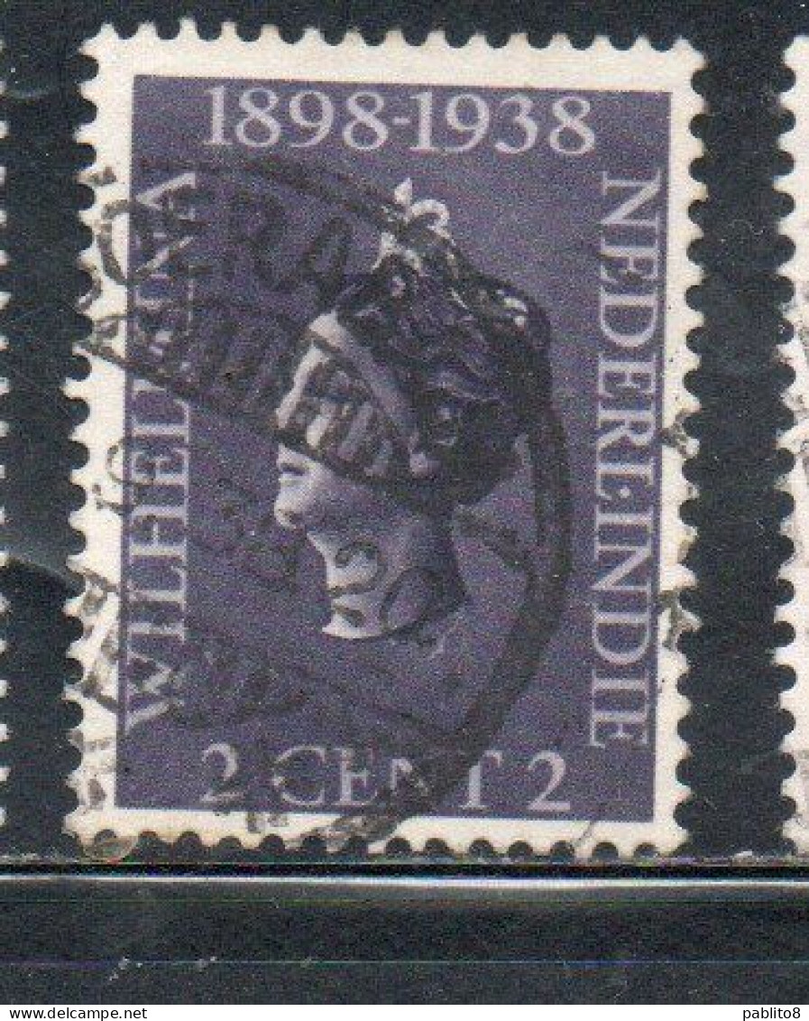 DUTCH INDIA INDIE INDE NEDERLANDS HOLLAND OLANDESE OLANDESI INDIES 1938 QUEEN WILHELMINA 2c USED USATO OBLITERE' - Nederlands-Indië