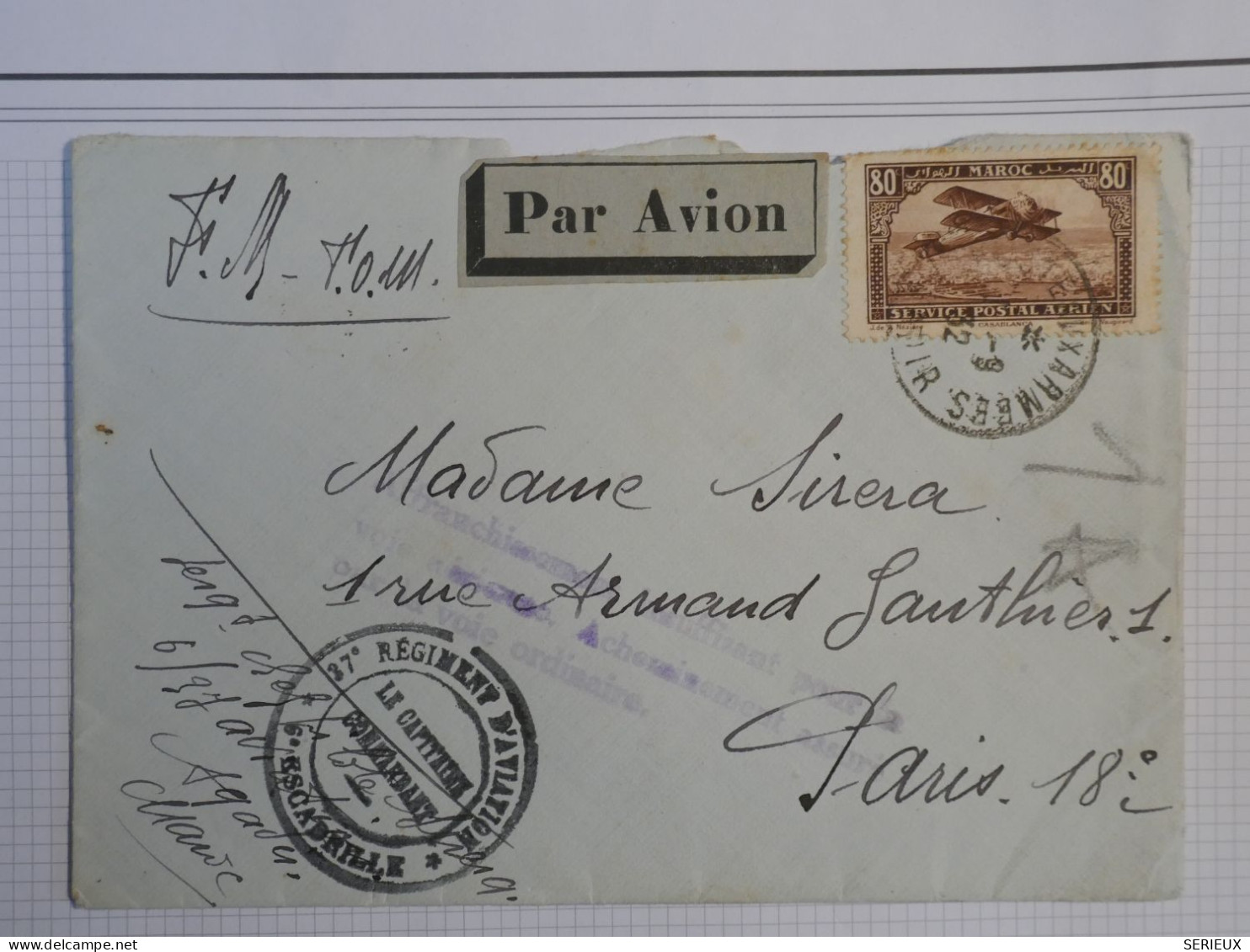 S31  MAROC BELLE  LETTRE FM   1932  RABAT A PARIS FRANCE + +AFF. INTERESSANT+ + - Covers & Documents