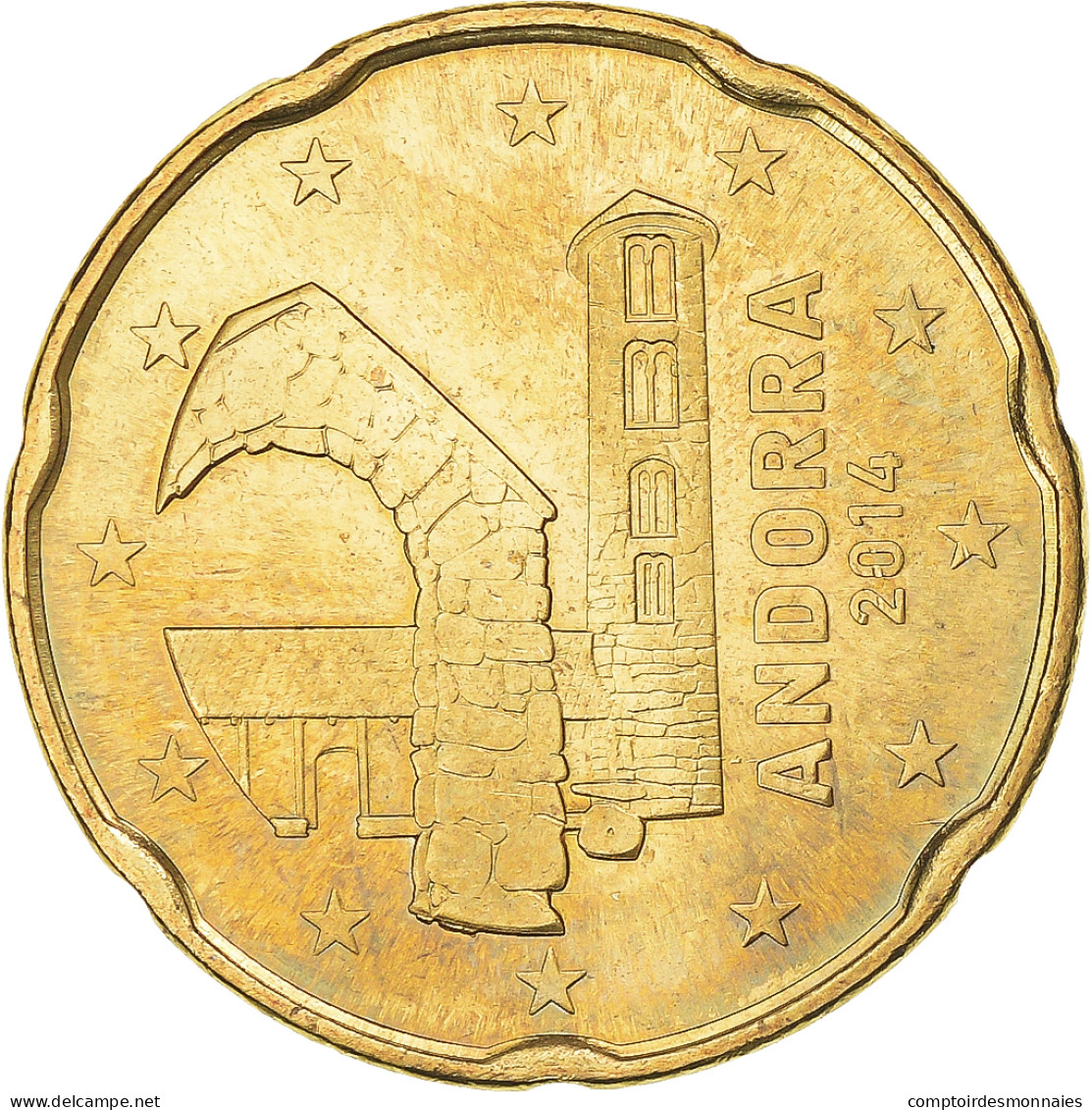 Andorre, 20 Euro Cent, 2014, SUP, Bronze-Aluminium, KM:524 - Andorra