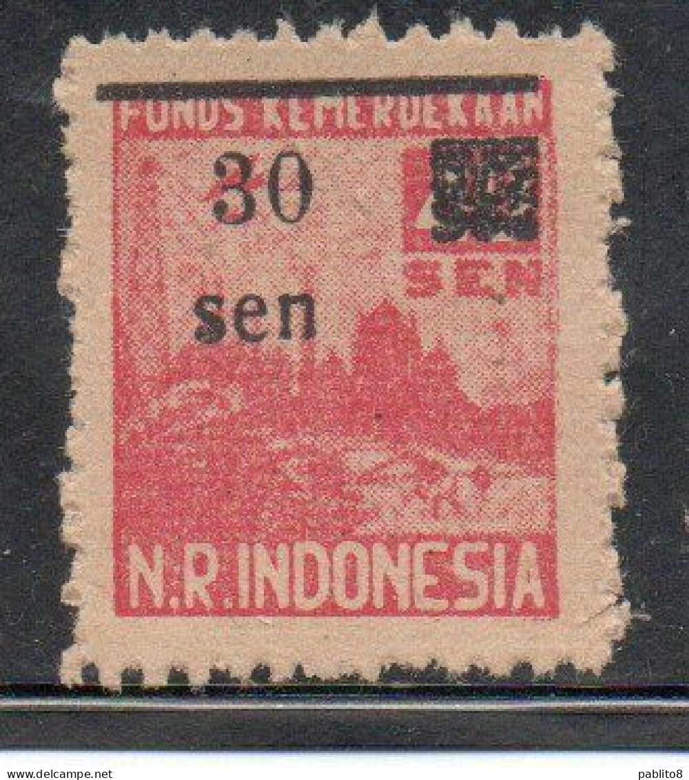 DUTCH INDIA INDIE INDE NEDERLANDS HOLLAND OLANDESI INDIES 1947 SUMATRA USE INDONESIA MENANKABAU HOUSE 30s On 40 MNH - Nederlands-Indië