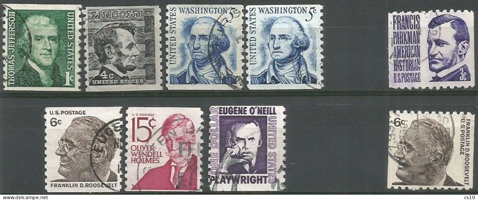 USA 1965/81 Prominent American Series Cpl 21+9v Set ( Sheets/Bklt + Coil ) In VFU Condition - SC.#1278/95 + #1297/1305E - Collections