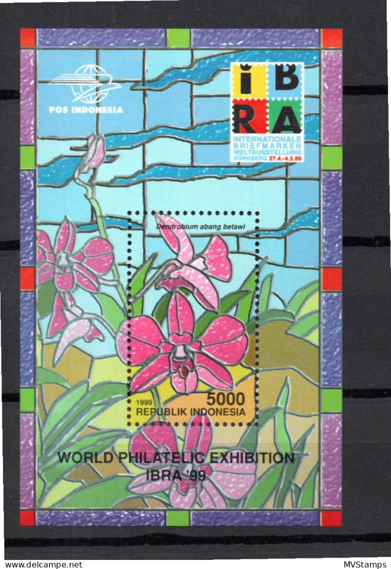 Indonesia 1999 Sheet Flowers/IBRA Stamps (Michel Block 146) Nice MNH - Indonésie