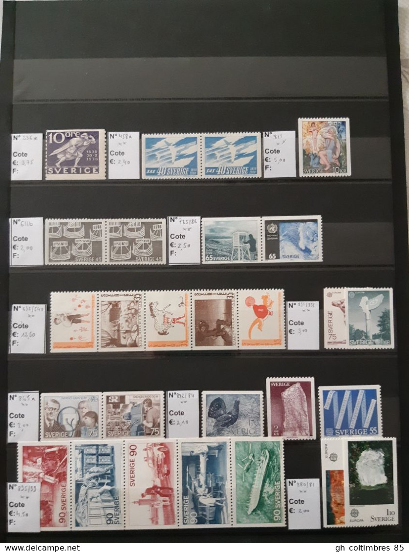 Lot De Timbres Neufs De Suède - Collections (sans Albums)