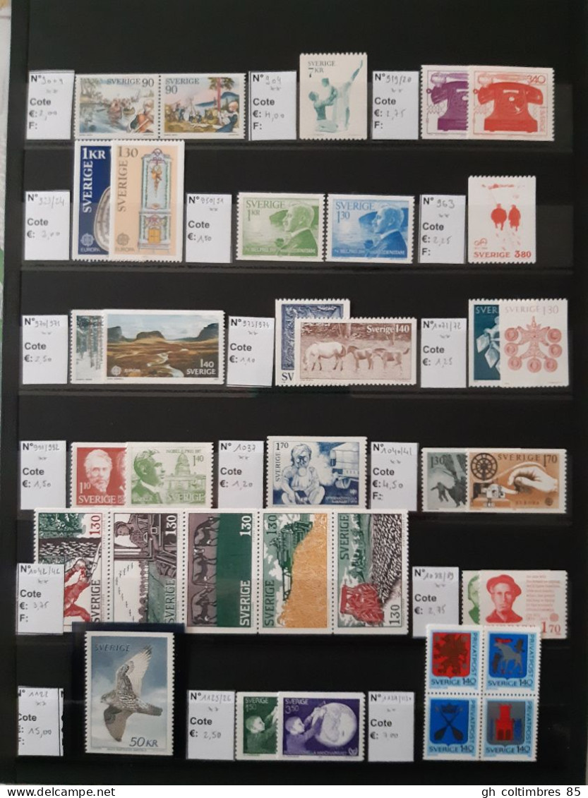 Lot De Timbres Neufs De Suède - Collections (sans Albums)