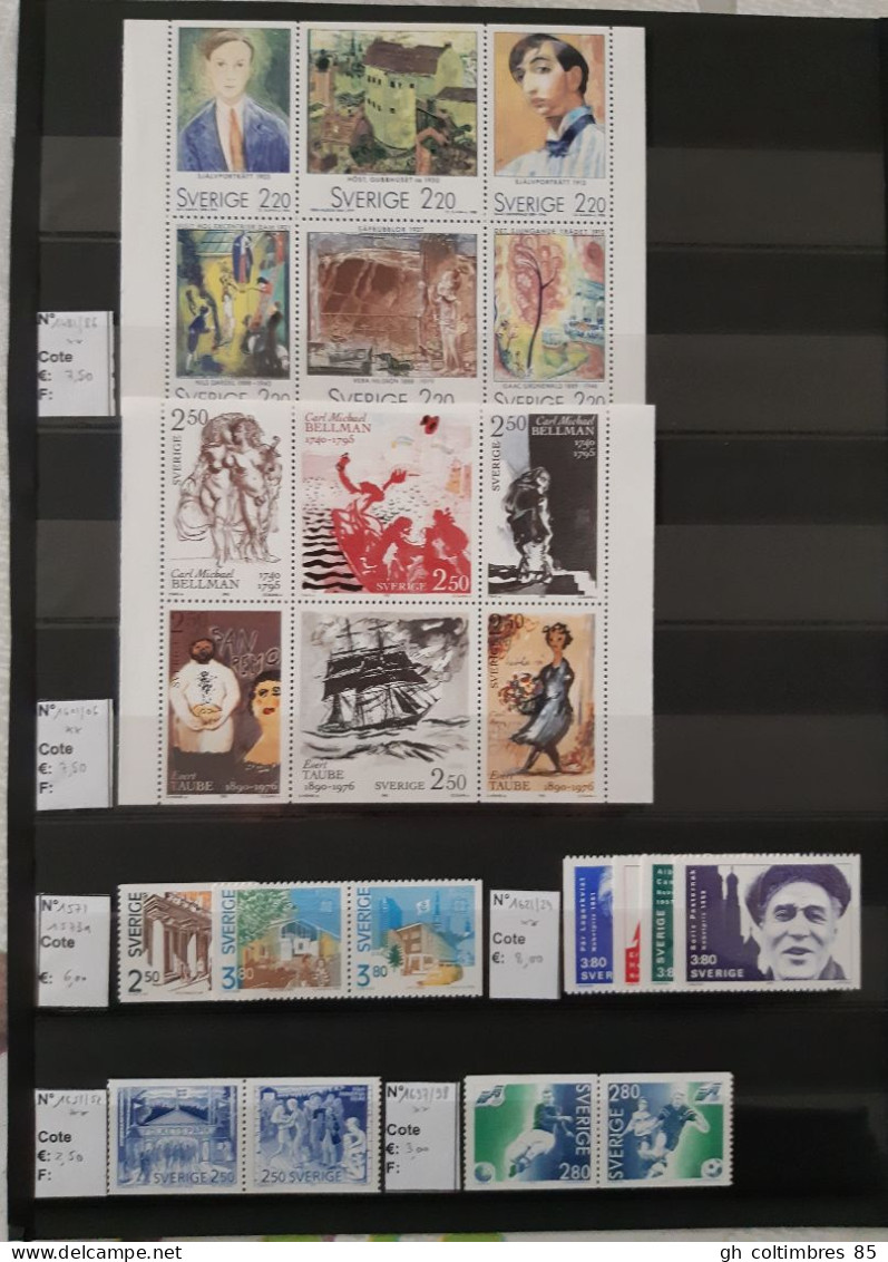 Lot De Timbres Neufs De Suède - Collections (sans Albums)