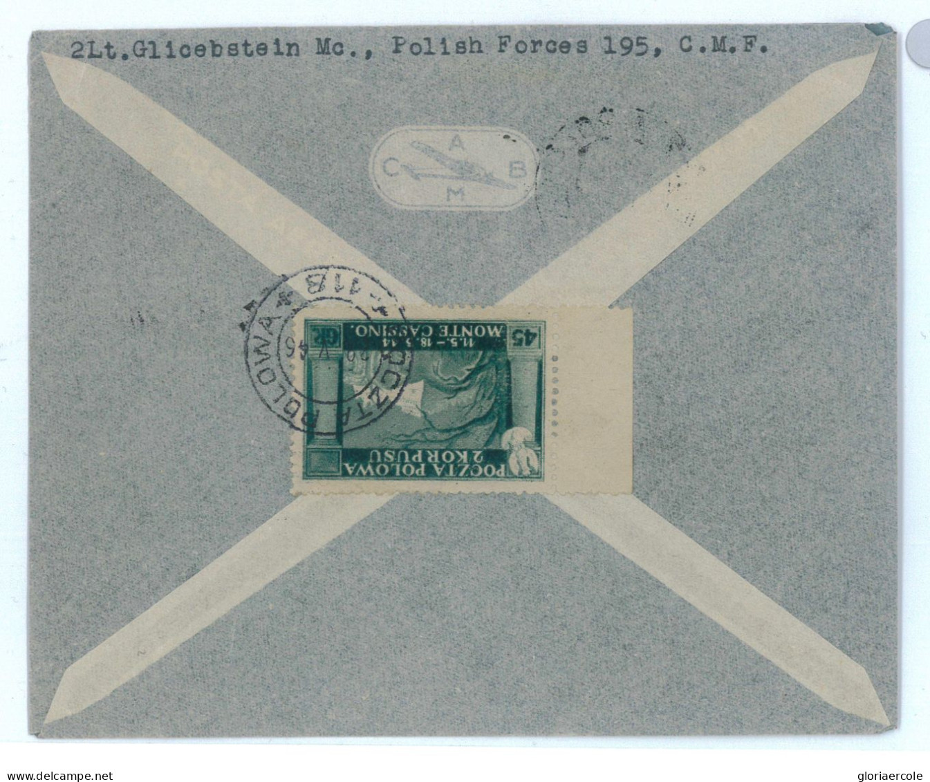 P2511 - ITALIA CORPO LOACCO , POCZTA  POLOWA NR. 118, 2,25 ZT RATE ON COVER TO ENGLAND POLISH FORCES IN ITALY!! - 1946-47 Corpo Polacco Periode