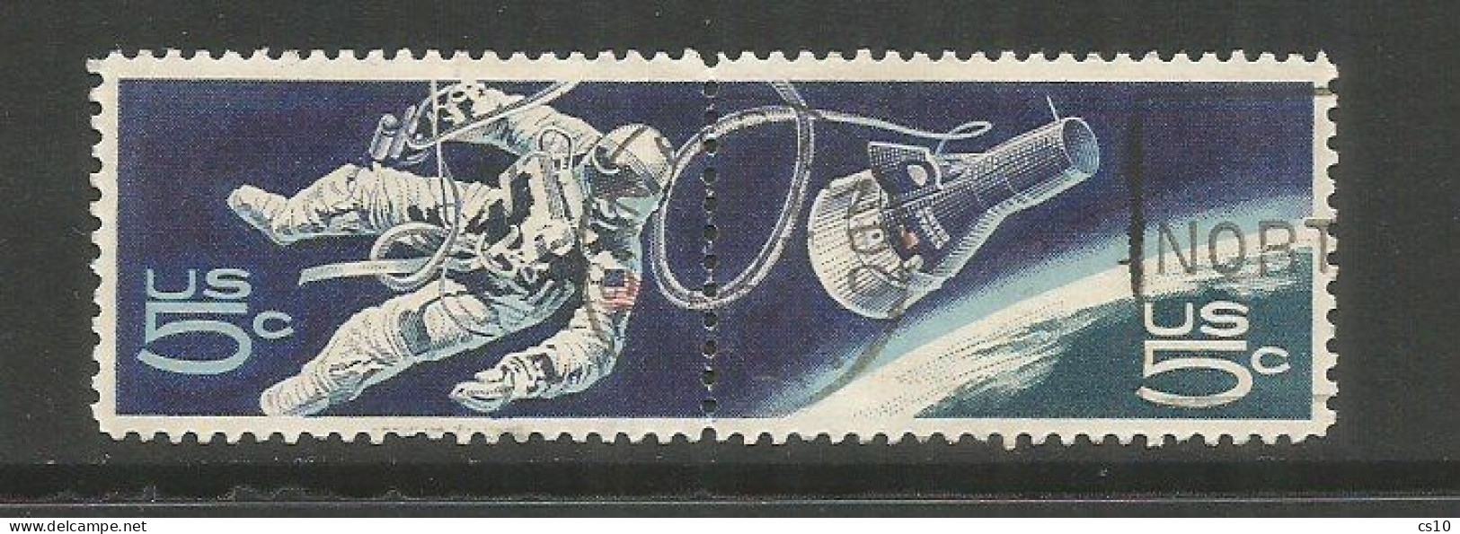 USA 1967 Gemini Capsule Program Accomplishment In Space  SC #1331/32 Cpl 2v Set In Pair VFU In 1967 !!! - USA