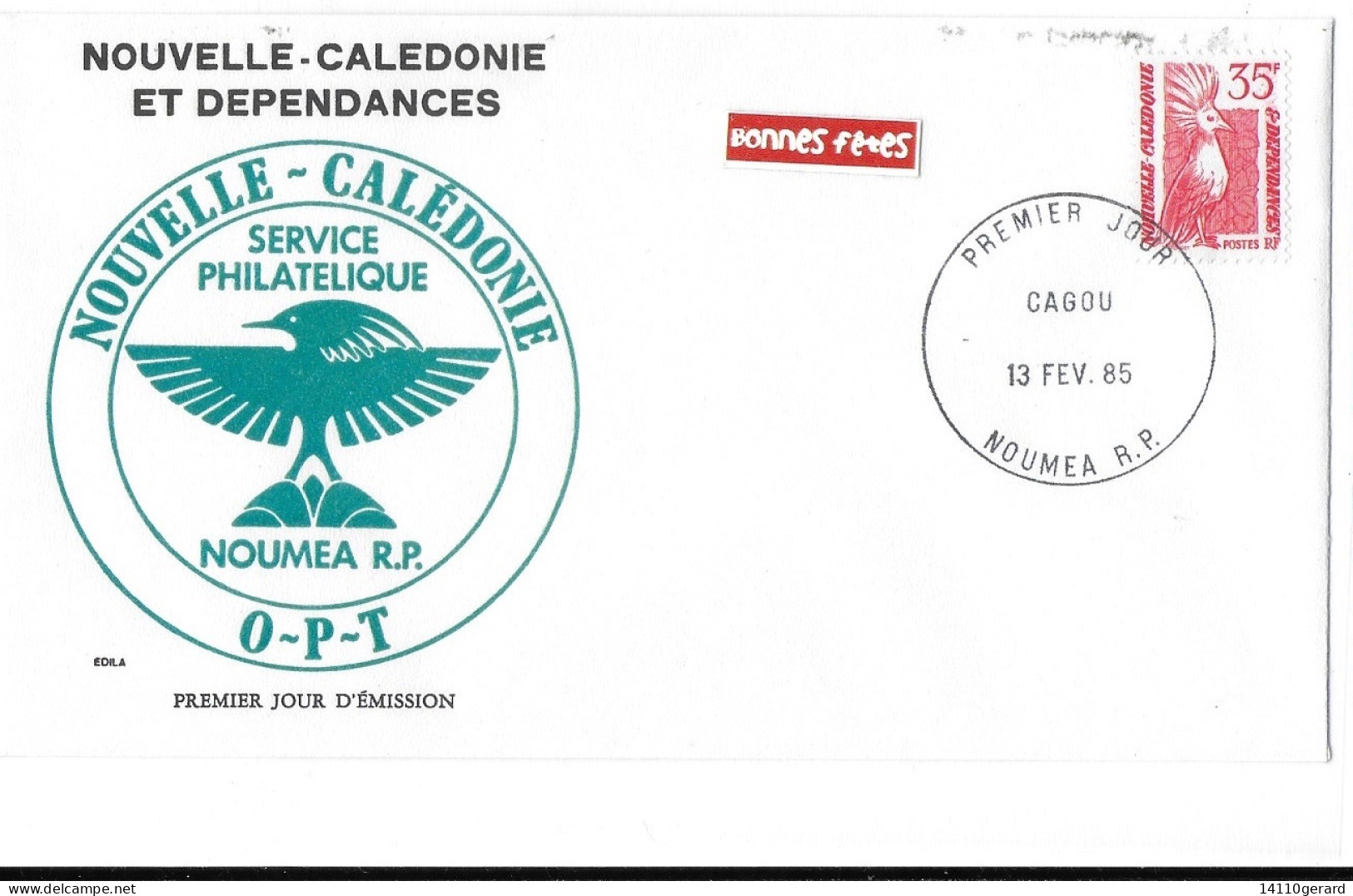 NOUVELLE -CALÉDONIE ET DÉPENDANCES   Service Philatélique OPT  13 Février 1985 - Lettres & Documents