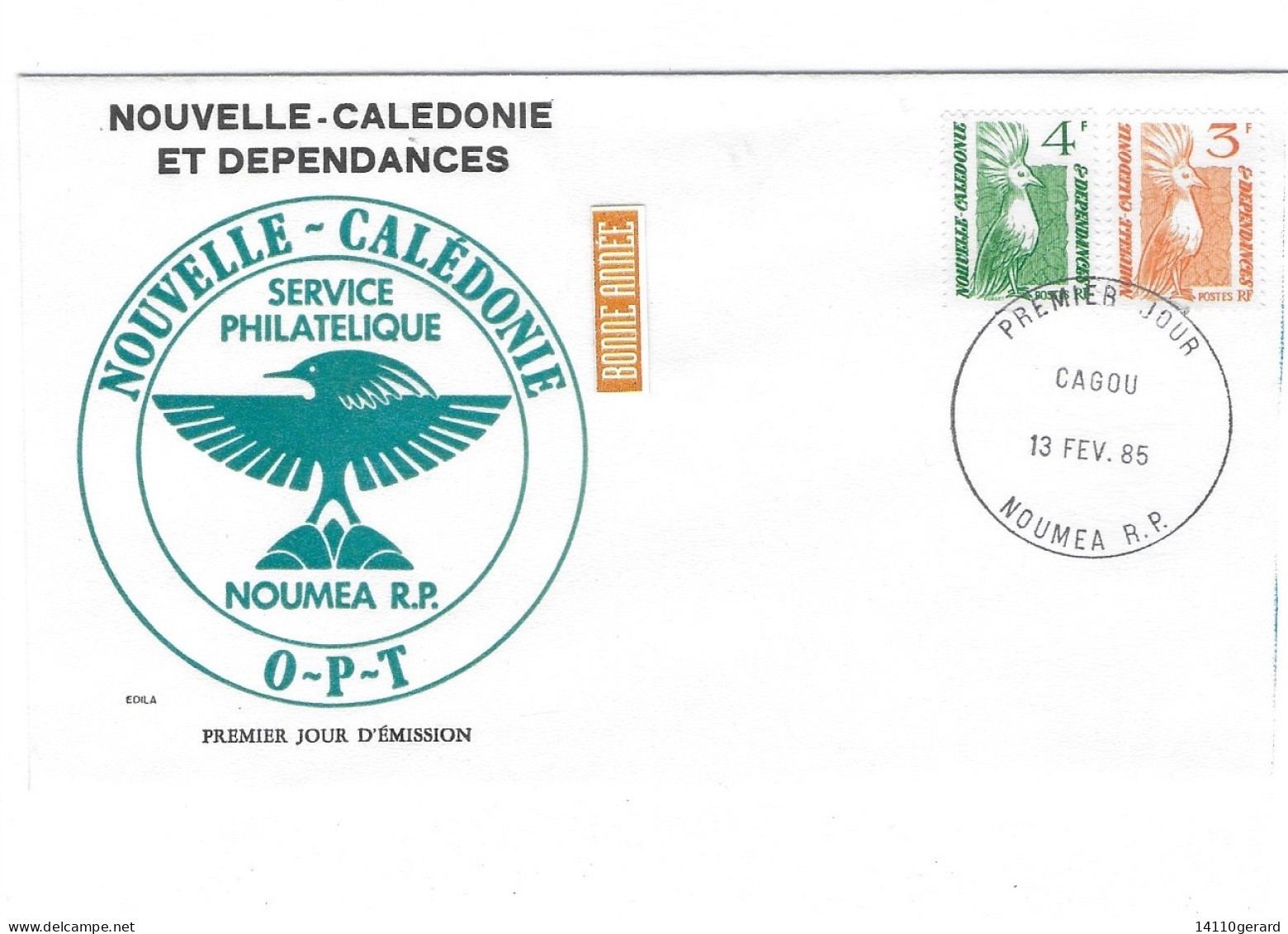 NOUVELLE -CALÉDONIE ET DÉPENDANCES   Service Philatélique OPT  13 Février 1985 - Cartas & Documentos