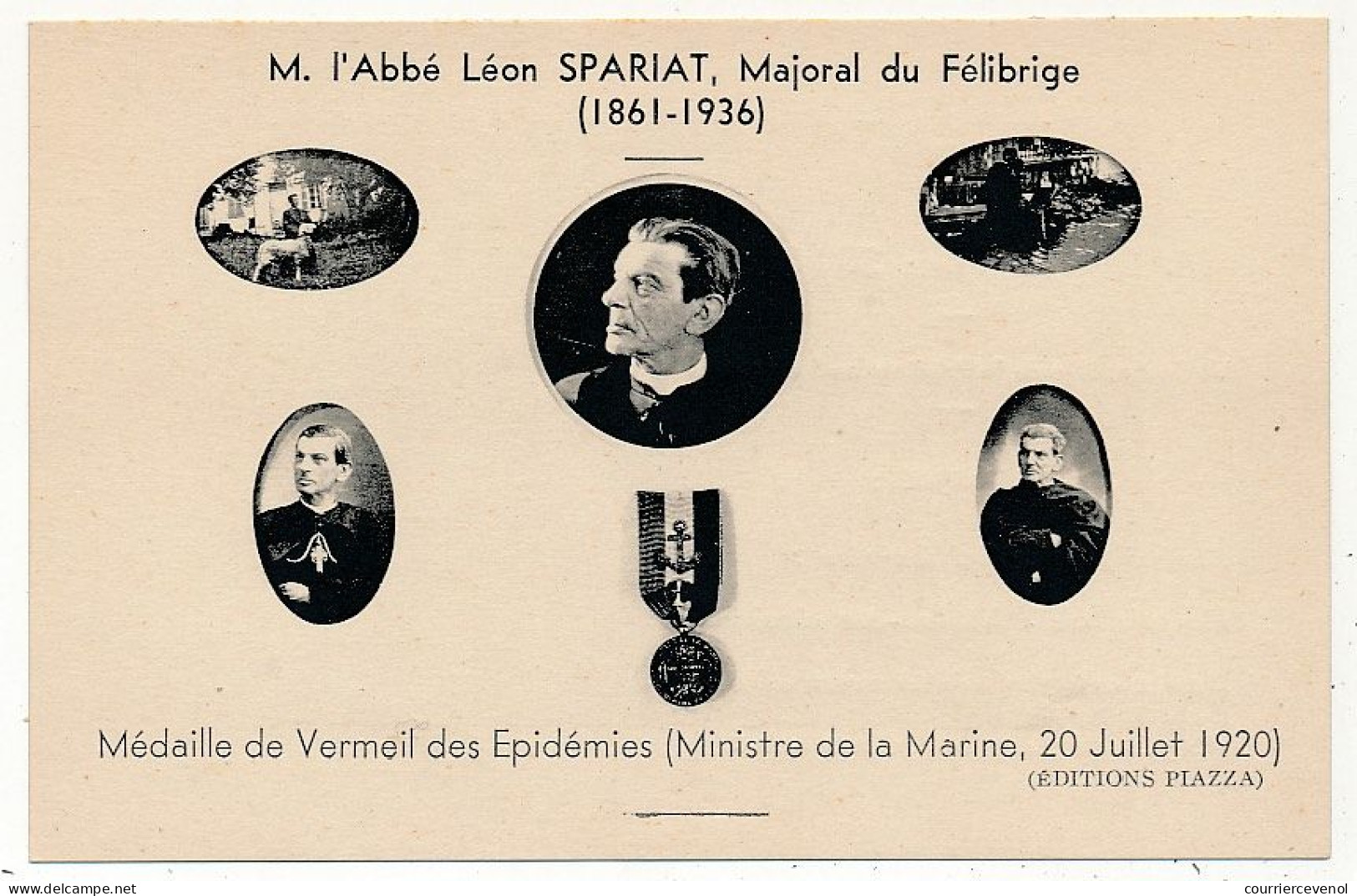 3 CPA - Abbé Léon SPARIAT, Majoral du Félibrige - Correspondance Autographe sur CP Frédéric Mistral Délégation Marseille