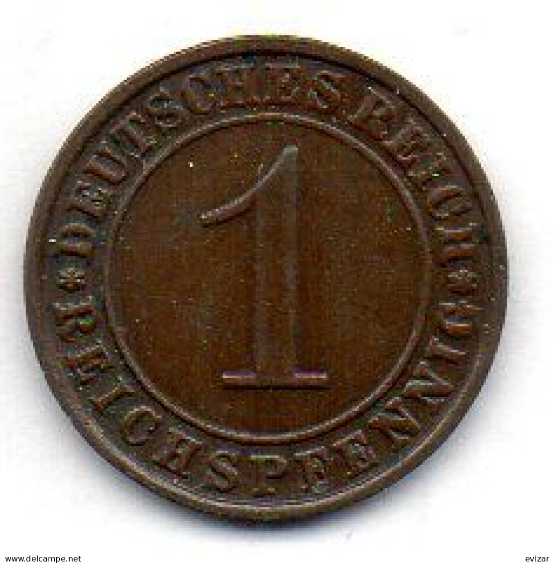 GERMANY - WEIMAR REPUBLIC, 1 Reichs Pfennig, Bronze, Year 1935-E, KM # 37 - 1 Renten- & 1 Reichspfennig