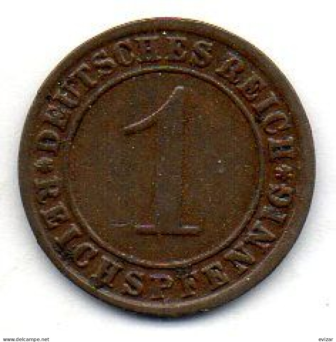 GERMANY - WEIMAR REPUBLIC, 1 Reichs Pfennig, Bronze, Year 1930-G, KM # 37 - 1 Renten- & 1 Reichspfennig