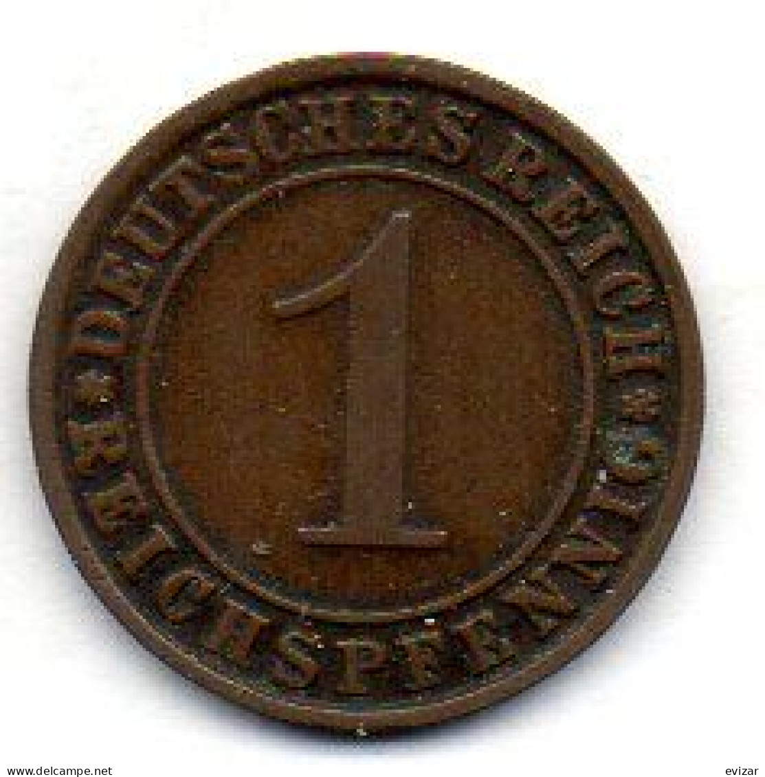 GERMANY - WEIMAR REPUBLIC, 1 Reichs Pfennig, Bronze, Year 1924-J, KM # 37 - 1 Renten- & 1 Reichspfennig