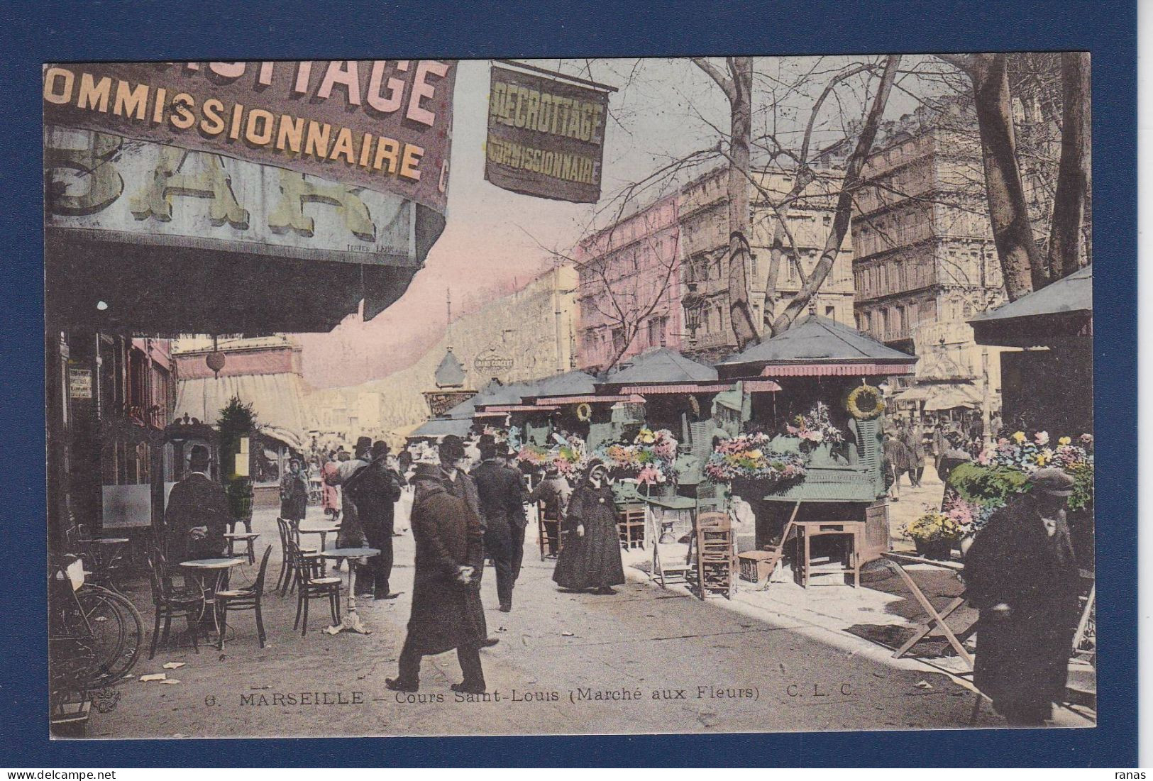 CPA [13] Bouches-du-Rhône > Marseille > Marché Colorisée Circulée - Straßenhandel Und Kleingewerbe