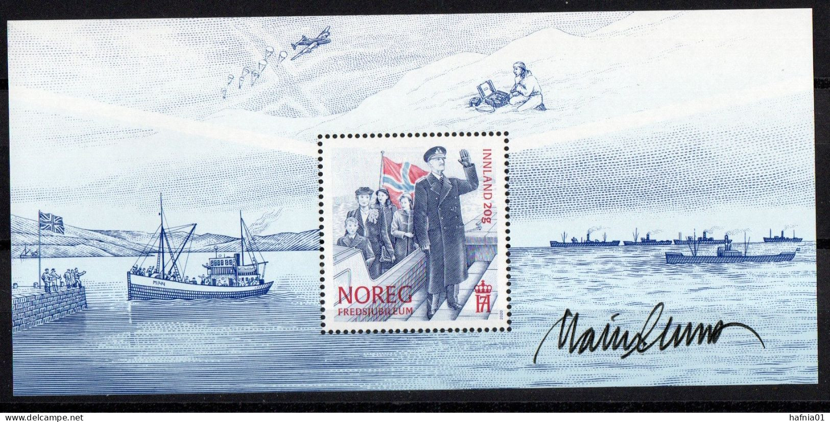 Martin Mörck. Norway 2020. Peace Anniversary.  Souvenir Sheet MNH. Signed. - Blocchi & Foglietti