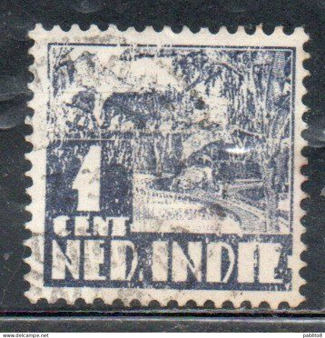 DUTCH INDIA INDIE INDE NEDERLANDS HOLLAND OLANDESE OLANDESI INDIES 1933 1937 RICE FIELD SCENE 1c USED USATO OBLITERE' - Nederlands-Indië