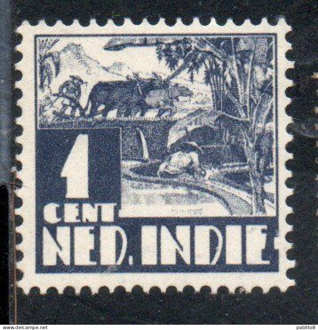 DUTCH INDIA INDIE INDE NEDERLANDS HOLLAND OLANDESE OLANDESI INDIES 1933 1937 RICE FIELD SCENE 1c MNH - Nederlands-Indië