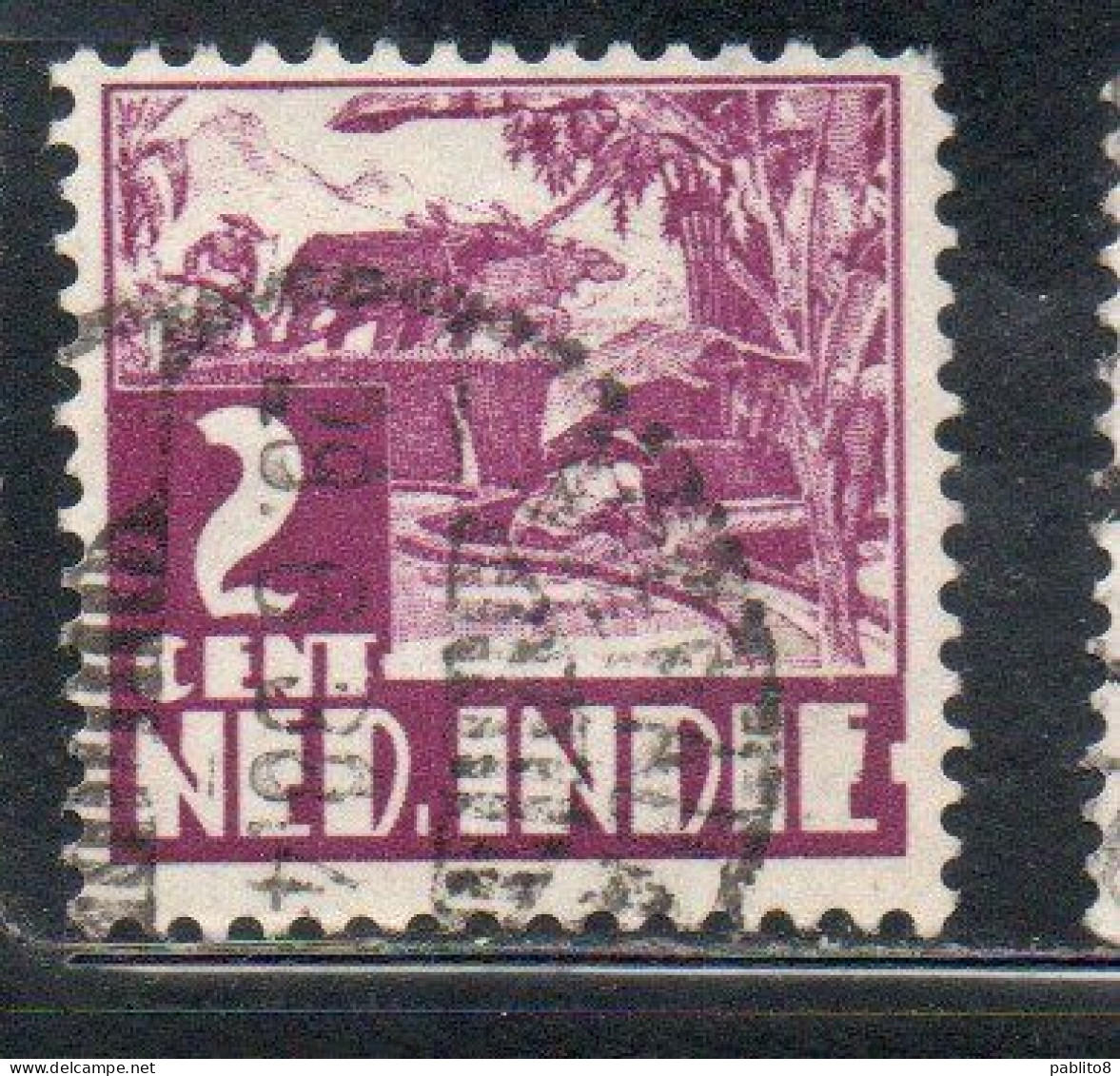 DUTCH INDIA INDIE INDE NEDERLANDS HOLLAND OLANDESE OLANDESI INDIES 1933 1937 RICE FIELD SCENE 2c USED USATO OBLITERE' - Nederlands-Indië