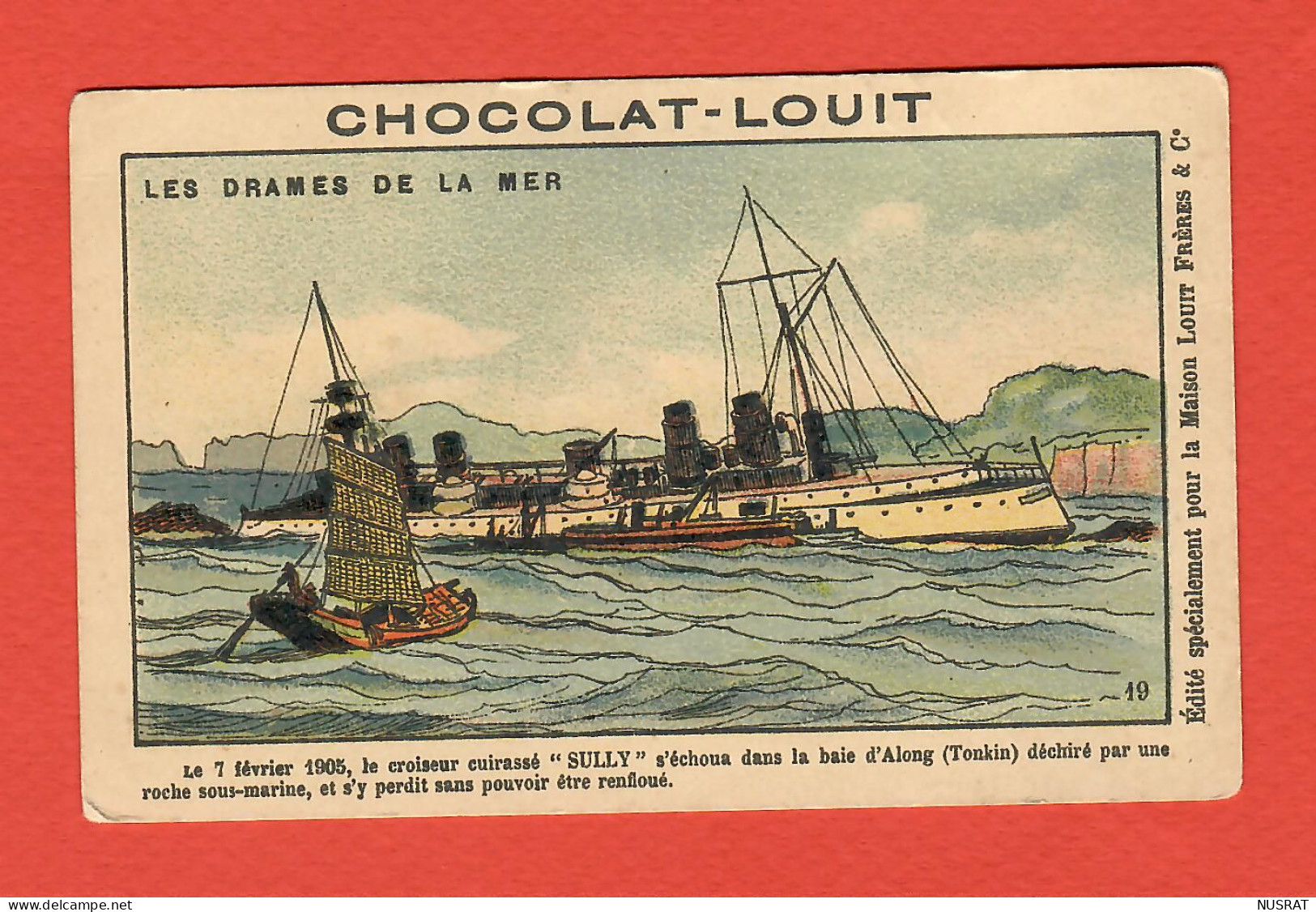 Chocolat Louit, Les Drames De La Mer, Croiseur Cuirassé Sully - Louit