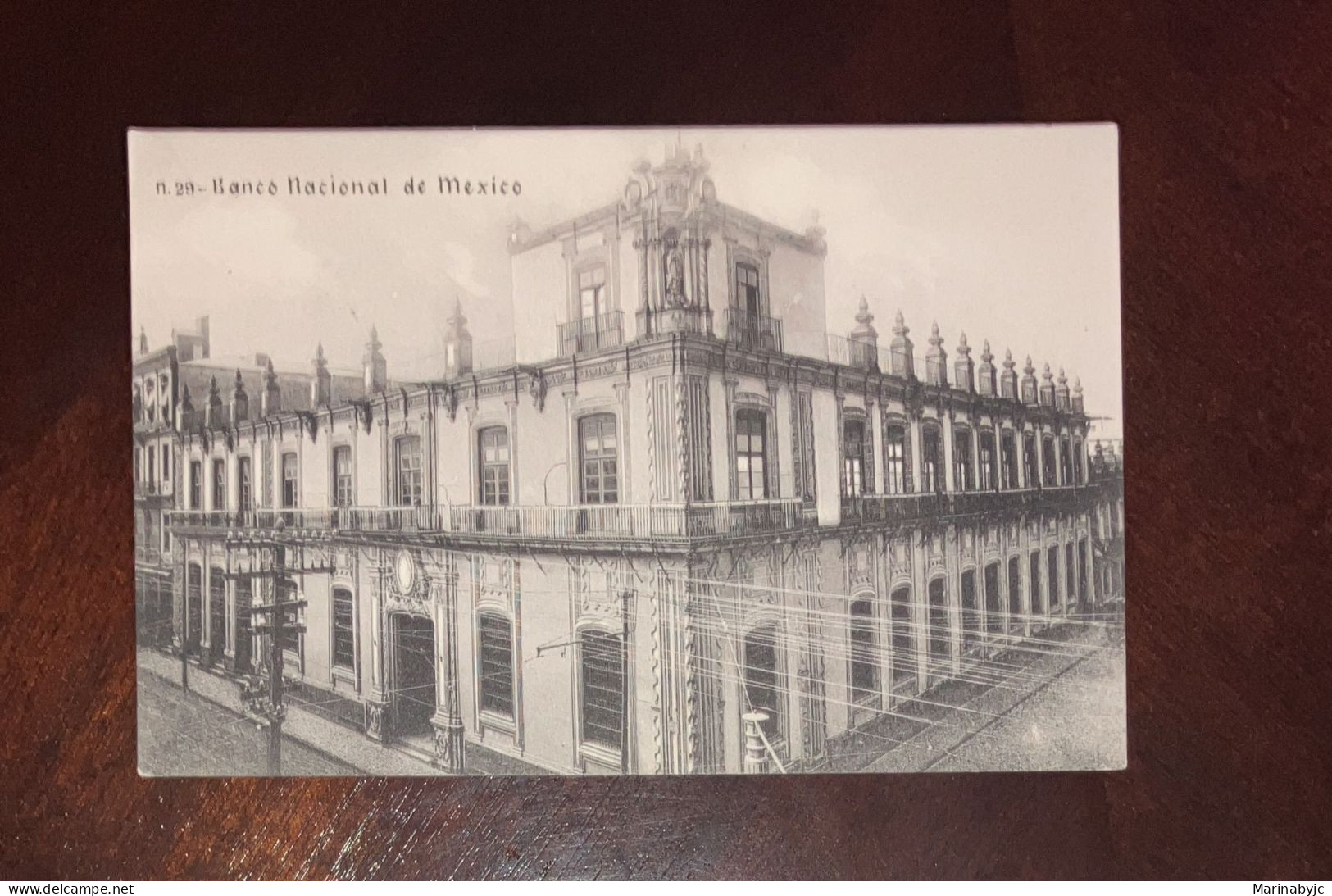 SD)1918, MEXICO, POSTCARD, BUILDING OCCUPIED BY THE GENERAL DIRECTORATE AND THE CENTRAL OFFICE OF THE NATIONAL BANK OF M - Mexique