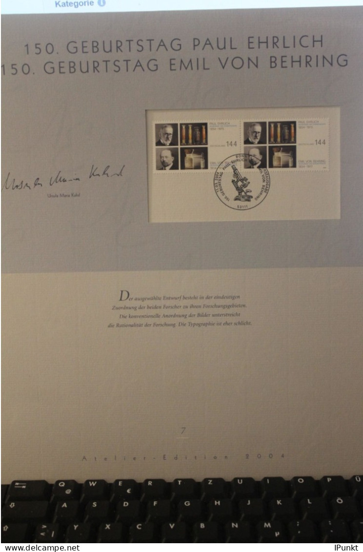 Deutschland 2004; Emil Von Behring; Atelier Edition Der POST; MiNr. 2389 - Autres & Non Classés