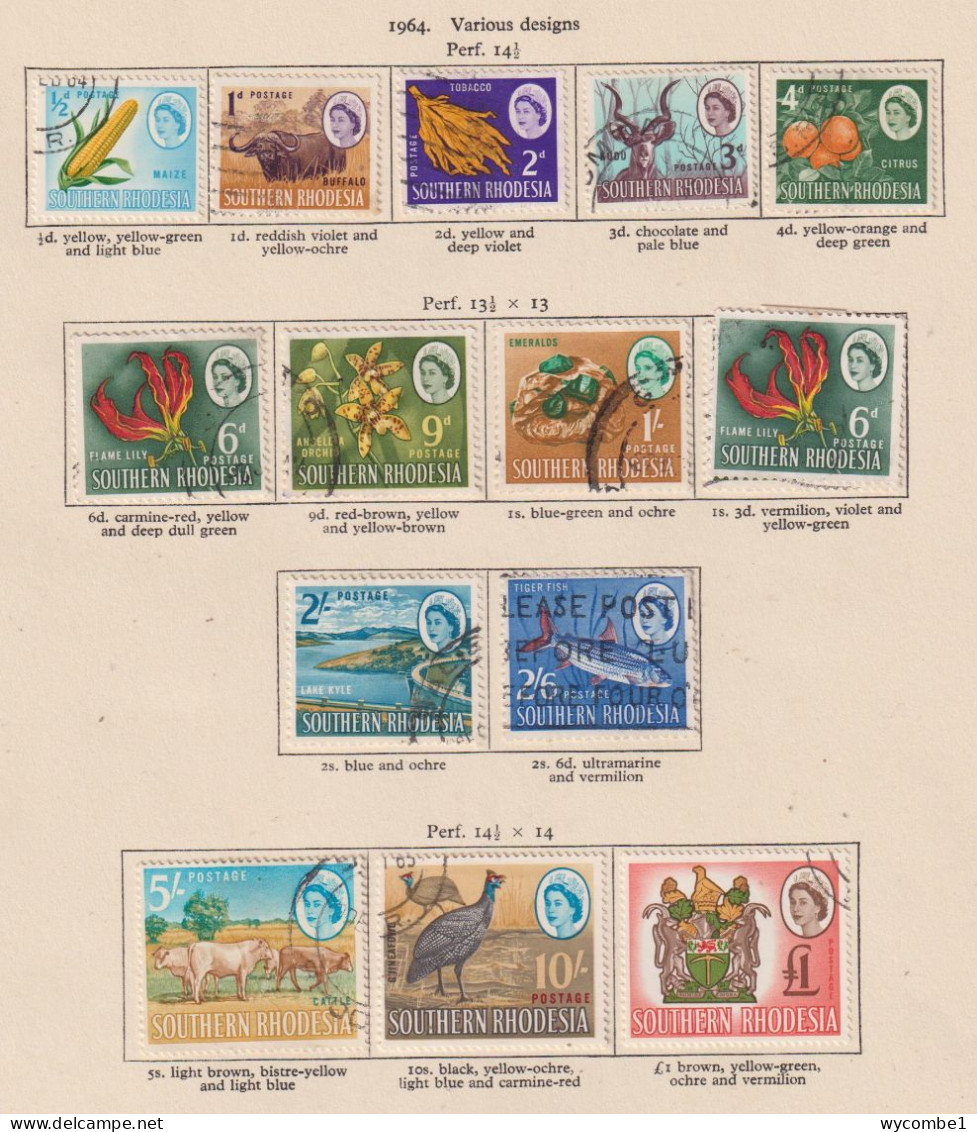 SOUTHERN RHODESIA -  1964 Pictorial Definitives Set  Used As Scan - Southern Rhodesia (...-1964)