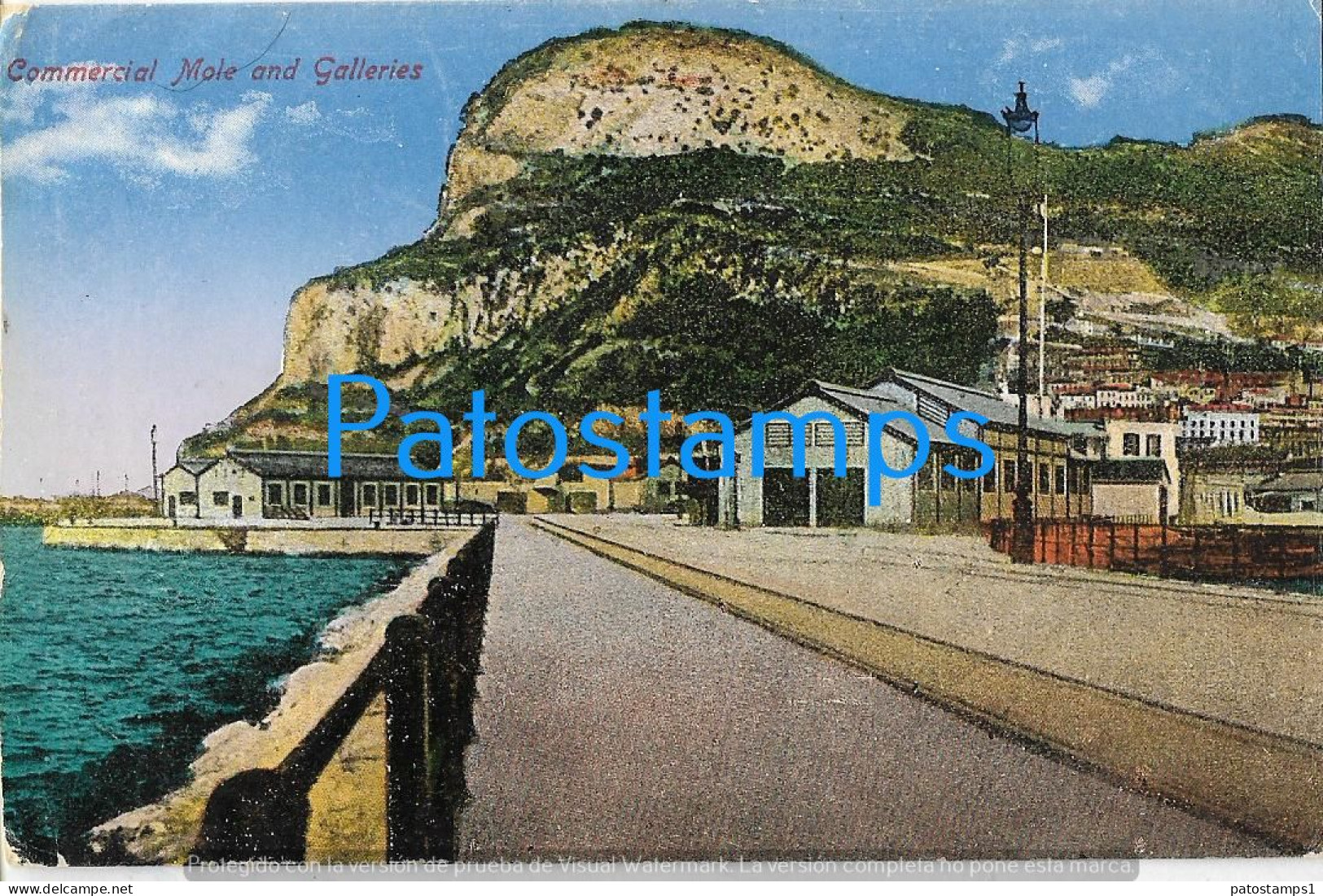 218986 GIBRALTAR COMMERCIAL MOLE AND GALLERIES POSTAL POSTCARD - Gibraltar