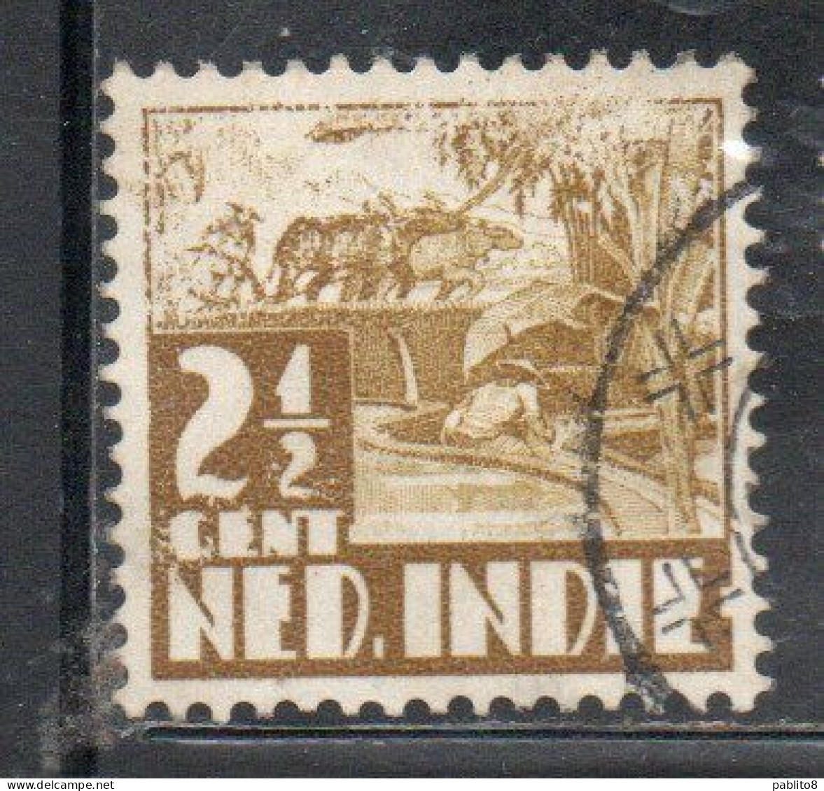 DUTCH INDIA INDIE INDE NEDERLANDS HOLLAND OLANDESE OLANDESI INDIES 1933 1937 RICE FIELD SCENE 2 1/2c USED USATO OBLITERE - Nederlands-Indië