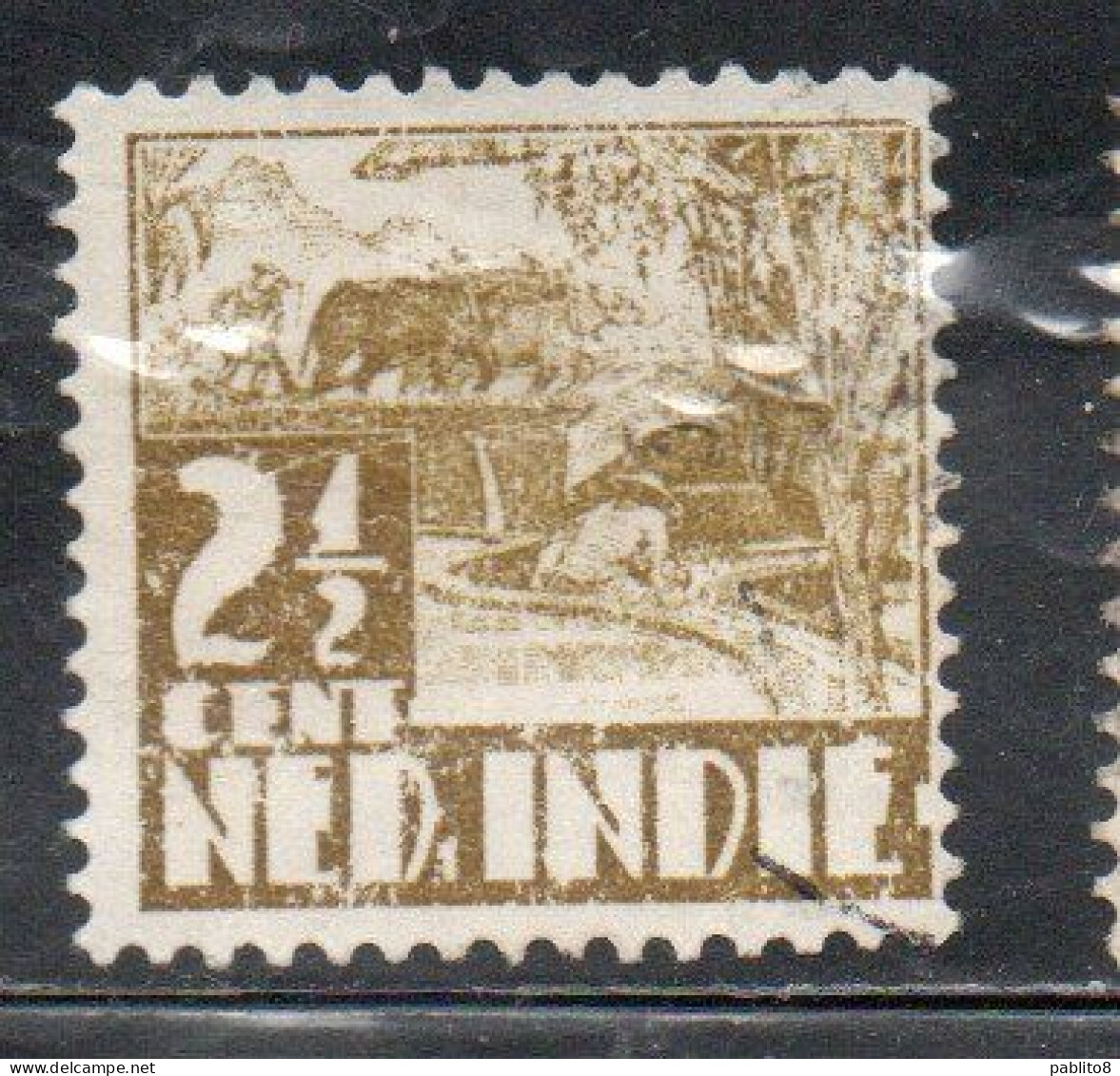 DUTCH INDIA INDIE INDE NEDERLANDS HOLLAND OLANDESE OLANDESI INDIES 1933 1937 RICE FIELD SCENE 2 1/2c USED USATO OBLITERE - Nederlands-Indië