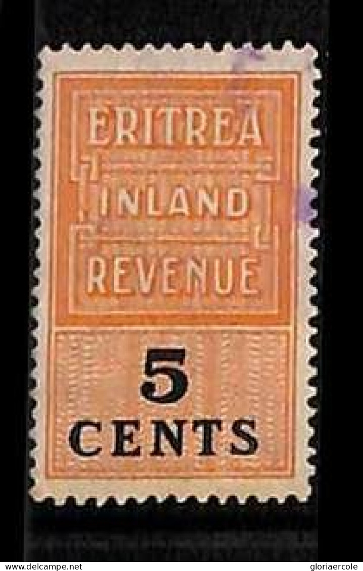 ZA0181f3 - British ERITREA  - STAMPS - FISCAL STAMP  Revenue - USED - Eritrea